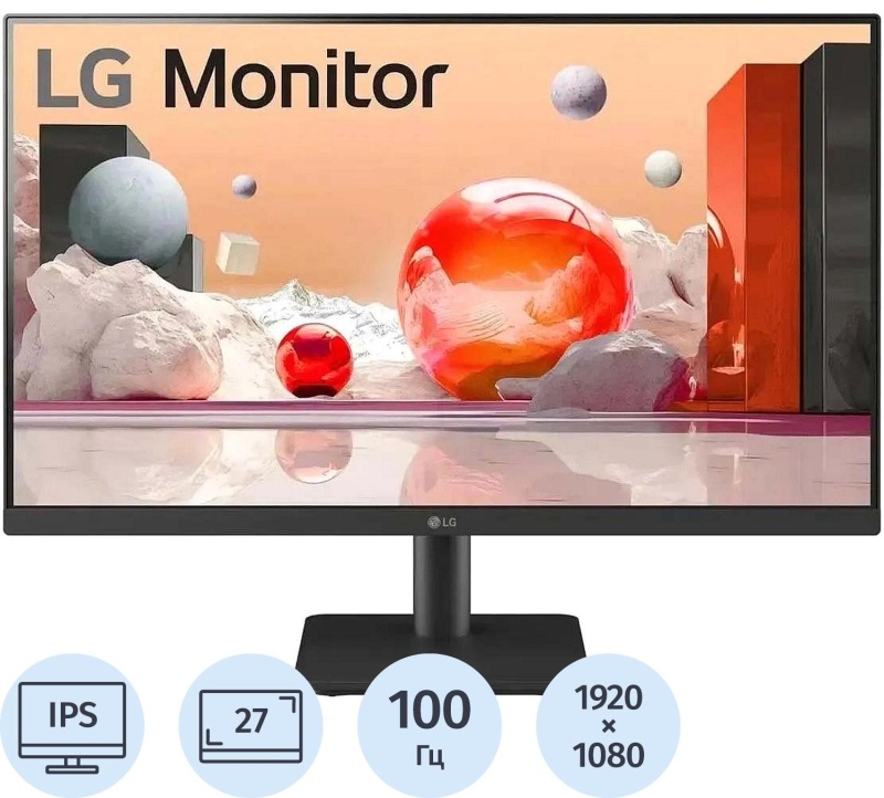 Монитор LG (27MS500-B)27/FHD/IPS/100Hz/250cd/5ms/HDMI