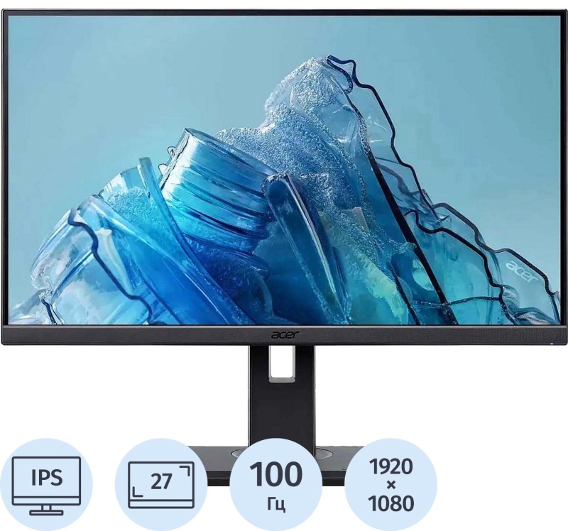 Монитор Acer Vero(UM.HB7EE.E07)27/FHD/IPS/100Hz/250cd/4ms/VGA/HDMI/DP
