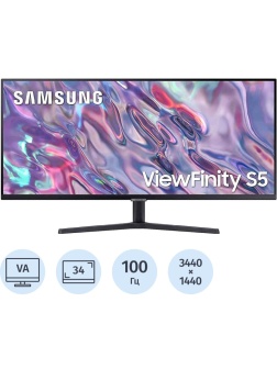Монитор Samsung (LS34C500GAIXCI)34/UWQHD/VA/100Hz/300cd/5ms/HDMI/DP