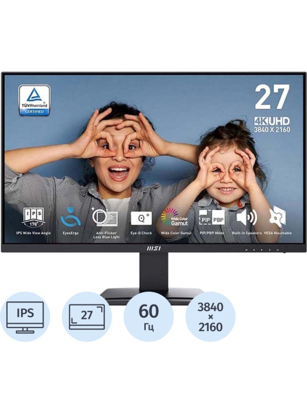 Монитор MSI MP273U (9S6-3PB4CH-230)27/4K UHD/IPS/60Hz/300cd/4ms/HDMI/DP