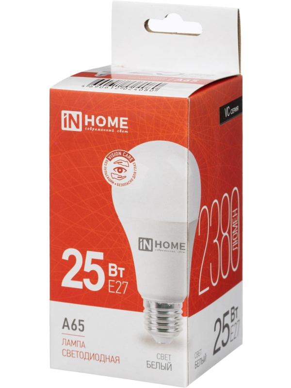 Лампа светодиодная LED-A65-VC 25Вт 230В Е27 4000К 2380Лм IN HOME