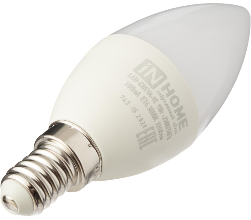 Лампа светодиодная LED-СВЕЧА-VC 11Вт 230В Е14 3000К 1050Лм IN HOME