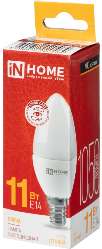 Лампа светодиодная LED-СВЕЧА-VC 11Вт 230В Е14 3000К 1050Лм IN HOME