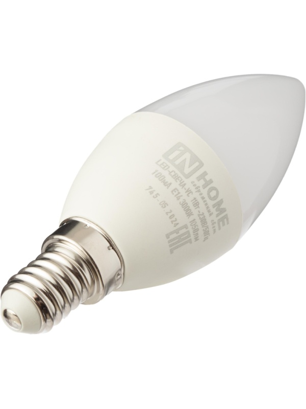 Лампа светодиодная LED-СВЕЧА-VC 11Вт 230В Е14 3000К 1050Лм IN HOME