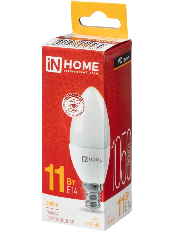 Лампа светодиодная LED-СВЕЧА-VC 11Вт 230В Е14 3000К 1050Лм IN HOME