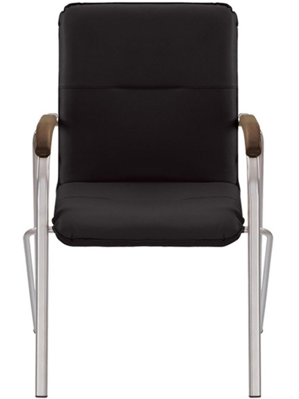 Конференц-кресло UA_EChair SAMBA Chrome к/з черный/орех (V-4 1.031)