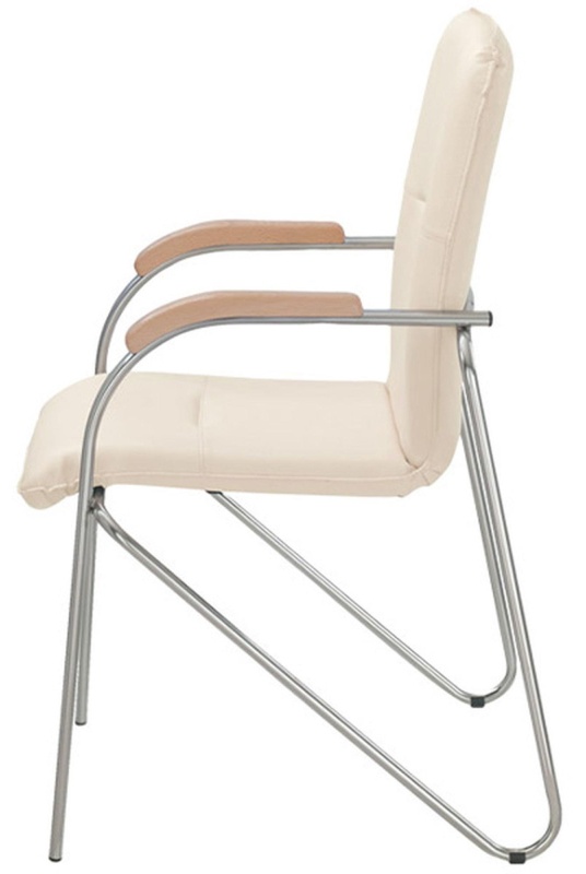 Конференц-кресло UA_EChair SAMBA Chrome к/з бежев./бук (V-18 1.007)