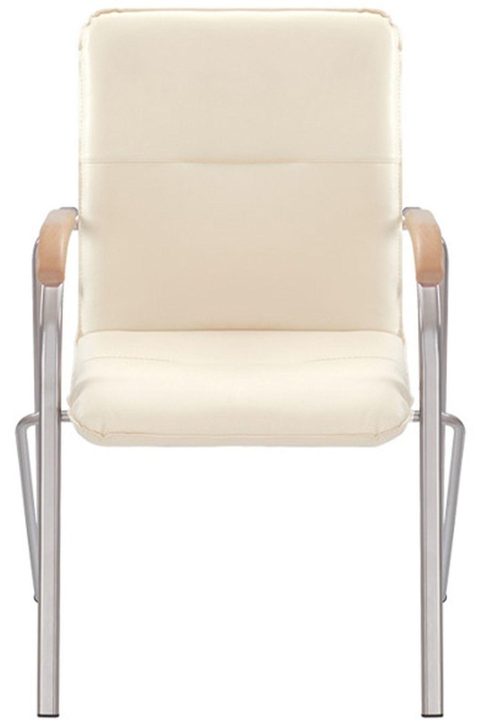 Конференц-кресло UA_EChair SAMBA Chrome к/з бежев./бук (V-18 1.007)