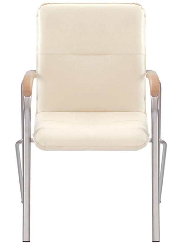 Конференц-кресло UA_EChair SAMBA Chrome к/з бежев./бук (V-18 1.007)