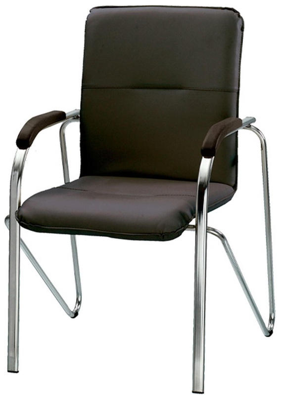 Конференц-кресло UA_EChair SAMBA Chrome к/з черный/к/з (V-4)