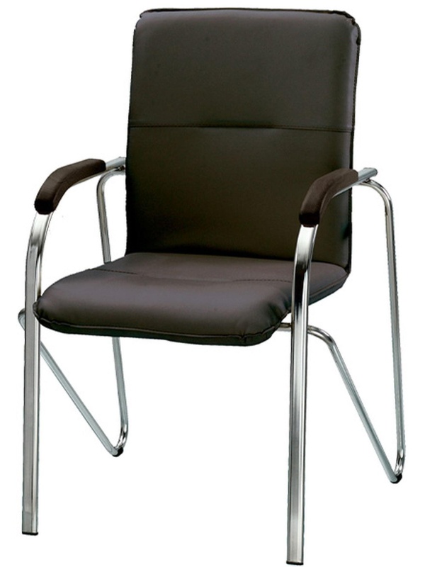 Конференц-кресло UA_EChair SAMBA Chrome к/з черный/к/з (V-4)