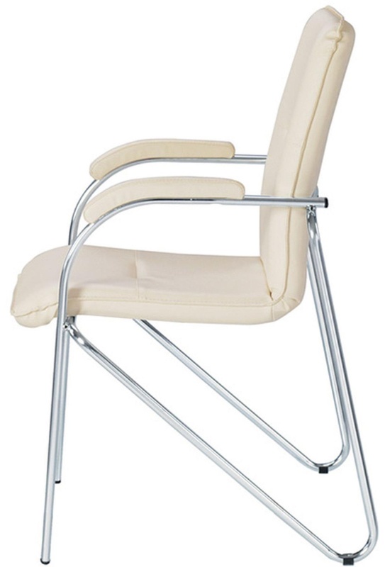 Конференц-кресло UA_EChair SAMBA Chrome к/з бежев./к/з (V-18)