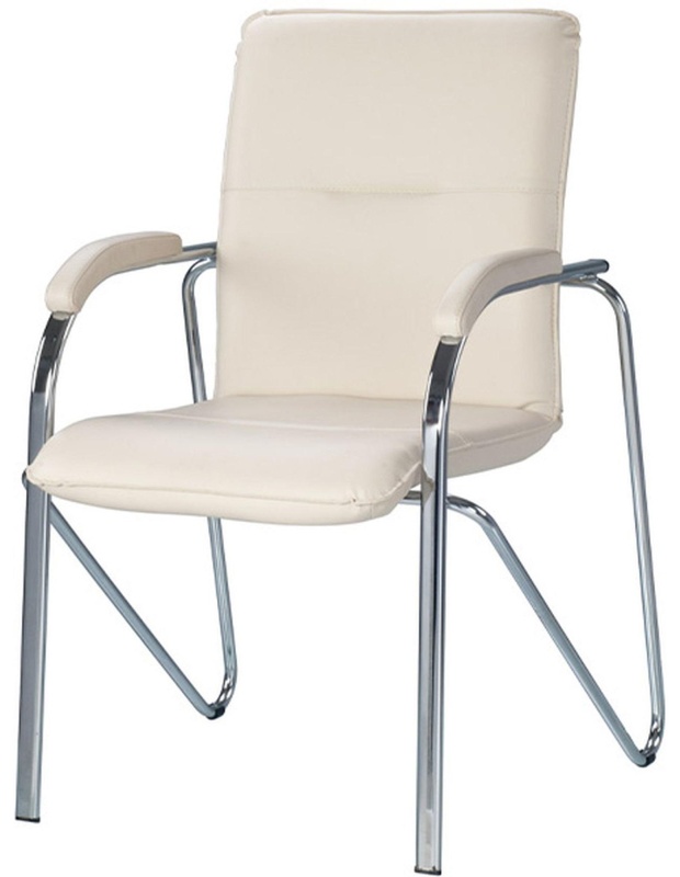 Конференц-кресло UA_EChair SAMBA Chrome к/з бежев./к/з (V-18)