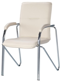 Конференц-кресло UA_EChair SAMBA Chrome к/з бежев./к/з (V-18)