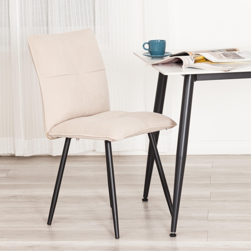 Стул Комус Мебель Flip велюр , 41х55х88, бежевый/черный