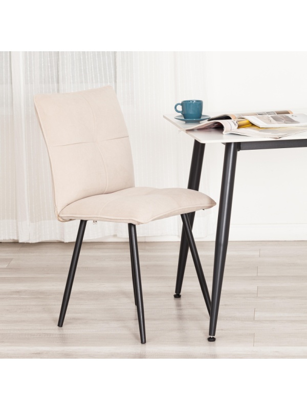 Стул Комус Мебель Flip велюр , 41х55х88, бежевый/черный