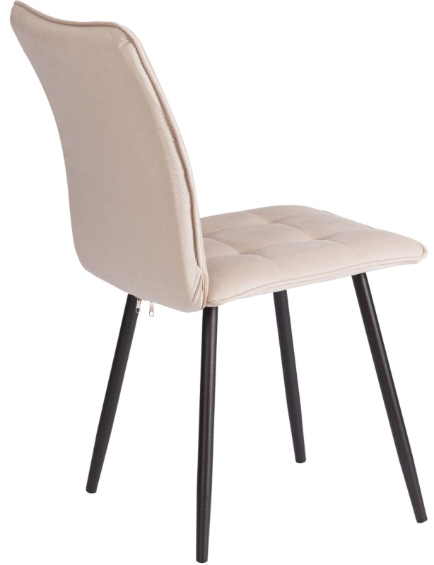 Стул Комус Мебель Flame велюр , 41х55х89, бежевый/черный