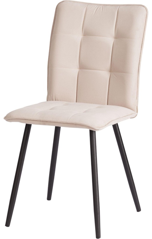 Стул Комус Мебель Flame велюр , 41х55х89, бежевый/черный