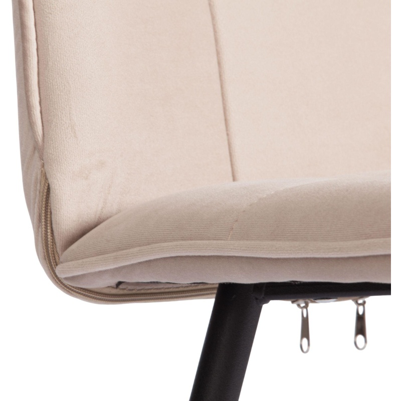 Стул Комус Мебель Flame велюр , 41х55х89, бежевый/черный