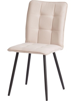 Стул Комус Мебель Flame велюр , 41х55х89, бежевый/черный