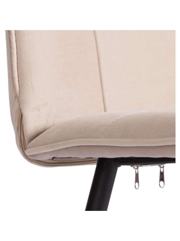 Стул Комус Мебель Flame велюр , 41х55х89, бежевый/черный