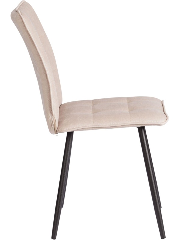 Стул Комус Мебель Flame велюр , 41х55х89, бежевый/черный