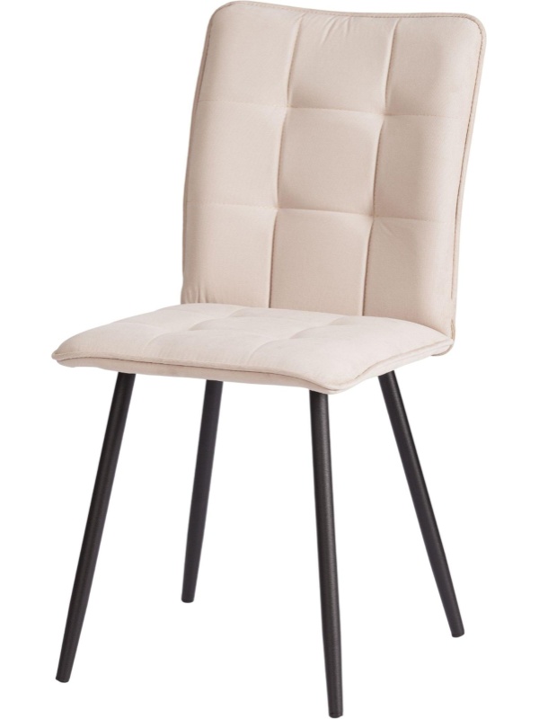 Стул Комус Мебель Flame велюр , 41х55х89, бежевый/черный