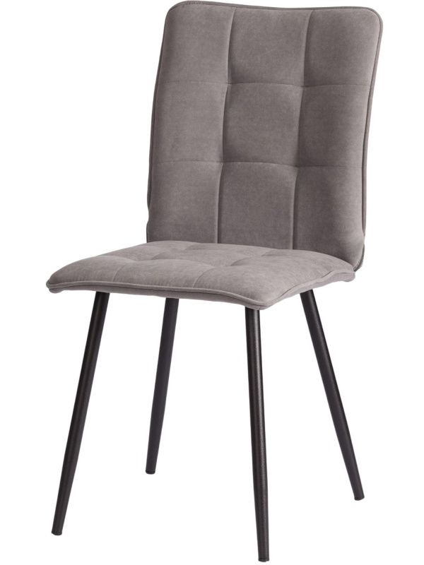 Стул Комус Мебель Flame велюр , 41х55х89, серый/черный