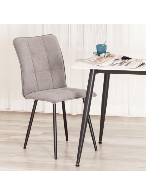 Стул Комус Мебель Flame велюр , 41х55х89, серый/черный