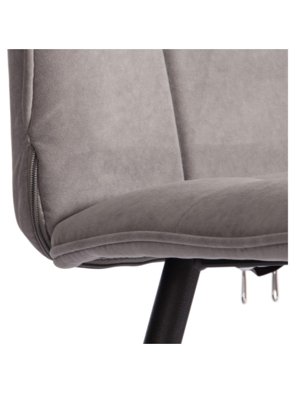 Стул Комус Мебель Flame велюр , 41х55х89, серый/черный