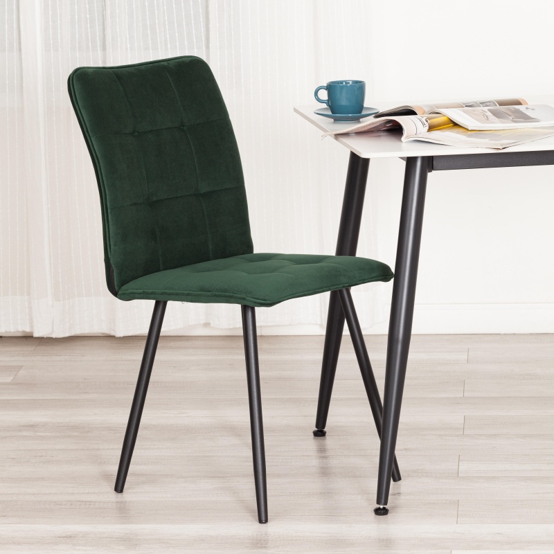 Стул Комус Мебель Flame велюр, 41х55х89, Deep Forest (изумруд)