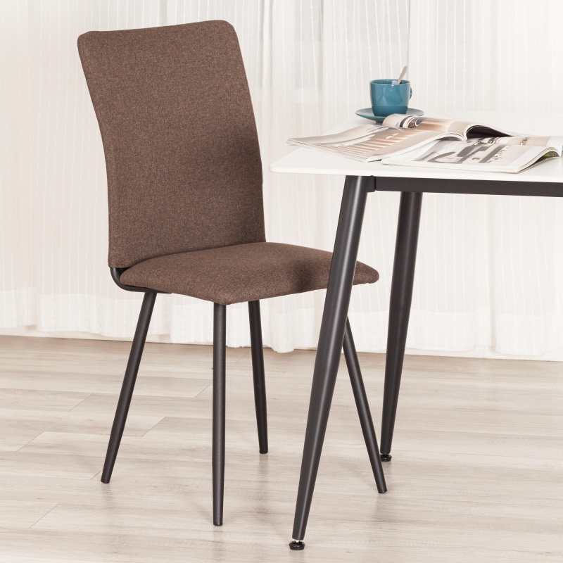 Стул Комус Мебель FABBI ткань рогожка, 45х55х93, коричневый/черный