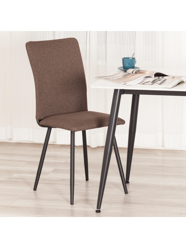 Стул Комус Мебель FABBI ткань рогожка, 45х55х93, коричневый/черный
