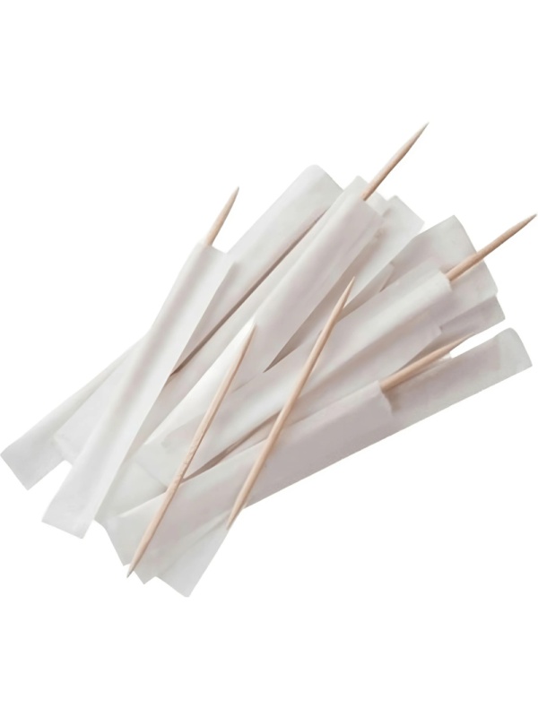 Зубочистки в инд. упаковке (бумага) бамбук BT-3 1000шт/уп