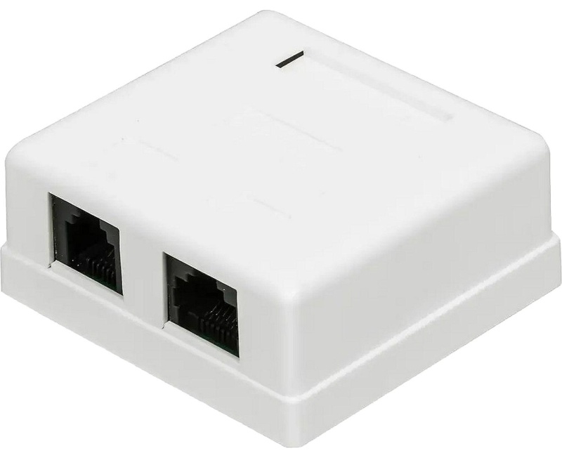 Розетка настенная TWT TWT-SM2-4512-WH, RJ-45 кат.5е + RJ-12, UTP, белая