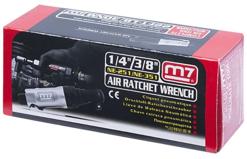 Трещотка пневматическая MIGHTY SEVEN 1/4, 30 Нм, укороченная (NE-251)