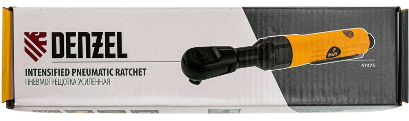 Трещотка пневматическая усиленная DENZEL RP100, 1/2, 100 Нм (57475)