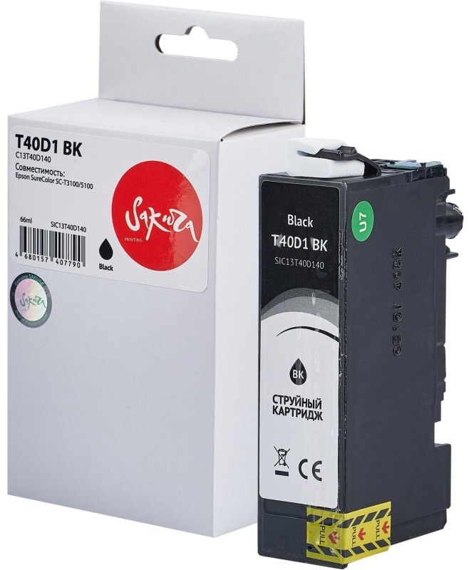 Картридж струйный Sakura SAC13T40D140 для Epson SureColor ,черный,66 мл
