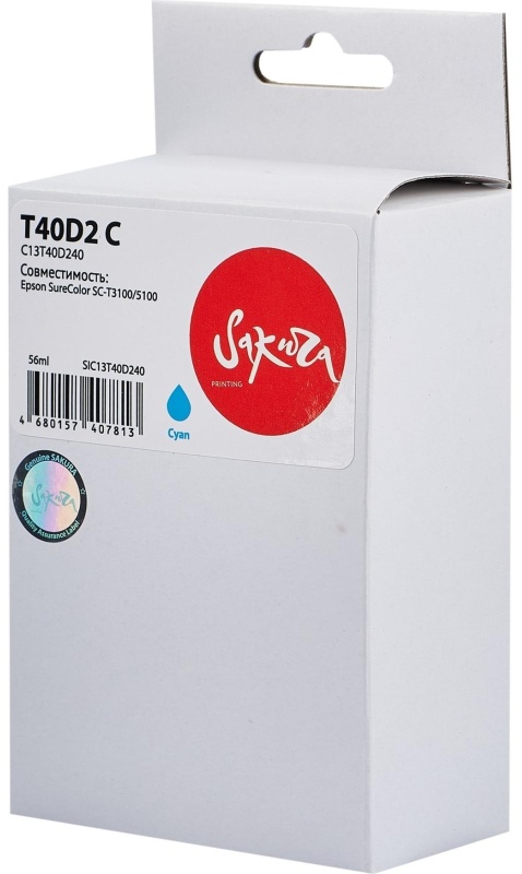 Картридж струйный Sakura SAC13T40D240 для Epson SureColor , голубой, 56 мл