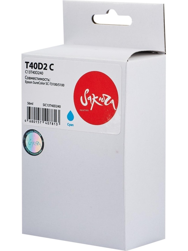 Картридж струйный Sakura SAC13T40D240 для Epson SureColor , голубой, 56 мл