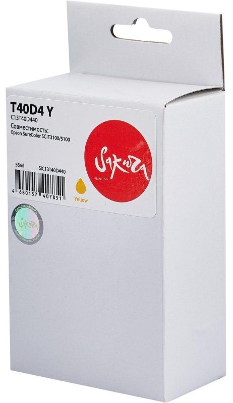 Картридж струйный Sakura SAC13T40D440 для Epson SureColor, желтый, 56 мл