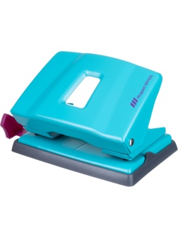 Дырокол ESSENTIALS METAL DECO металл,2 отв,20/25л,бирюз,короб.с подв.402400