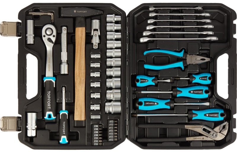Набор инструмента TOPFORT 56 предметов 1/4 и 1/2