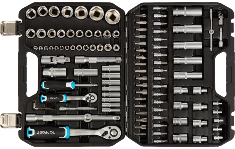 Набор инструмента TOPFORT 110 предметов 1/4 и 1/2
