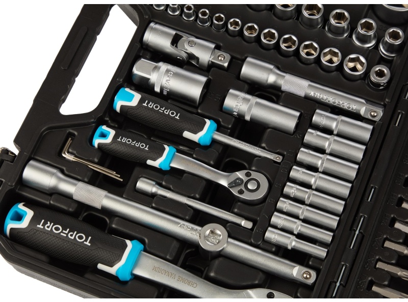 Набор инструмента TOPFORT 110 предметов 1/4 и 1/2
