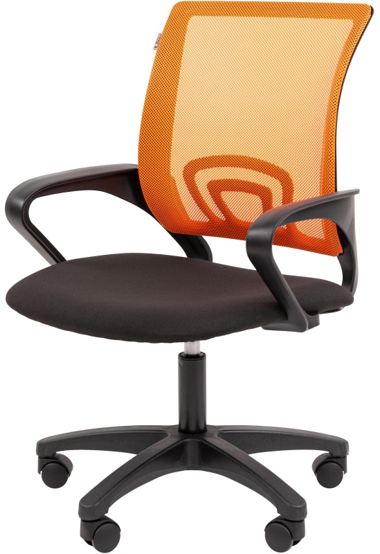 Кресло VT_EСhair-304 (LT) N TC Net ткань черн/сетка оранжевая, пластик
