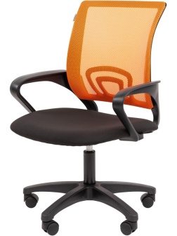 Кресло VT_EСhair-304 (LT) N TC Net ткань черн/сетка оранжевая, пластик