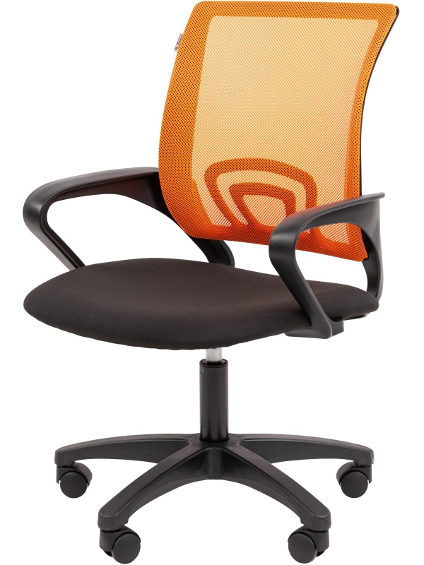 Кресло VT_EСhair-304 (LT) N TC Net ткань черн/сетка оранжевая, пластик