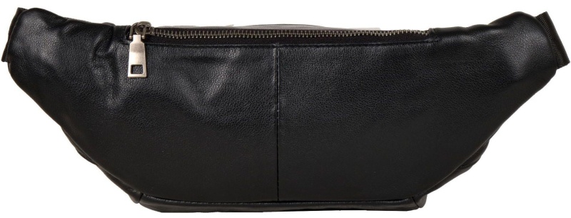 Сумка мужск 2019 черная на пояс из кожи