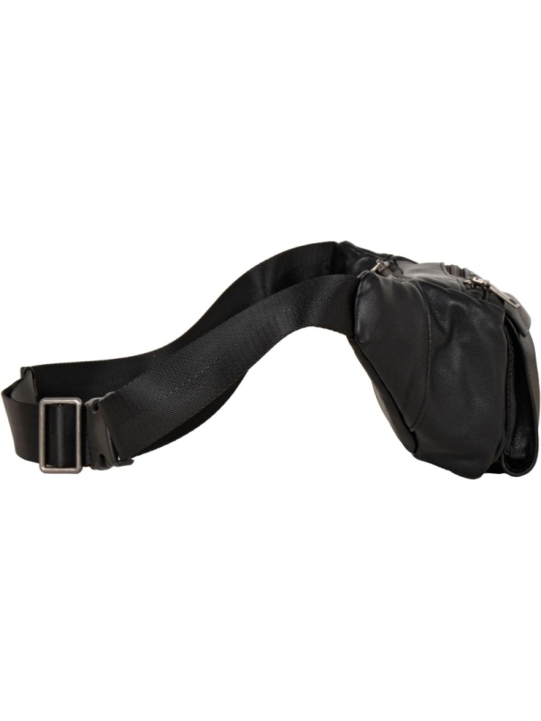 Сумка мужск 2019 черная на пояс из кожи